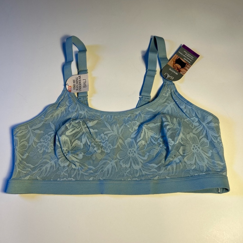 Bali Light Blue Floral‎ Lace Bralette  2XL new with tags